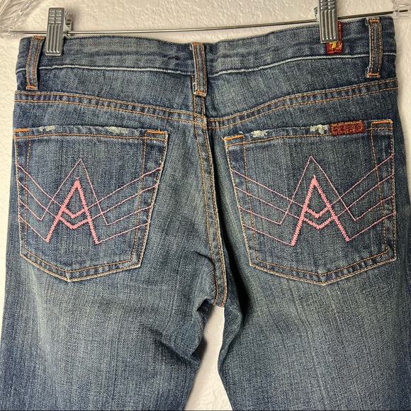 7 for all Mankind Flair Denim Jean with “A” embroidered pocket size 27 - Picture 10 of 17